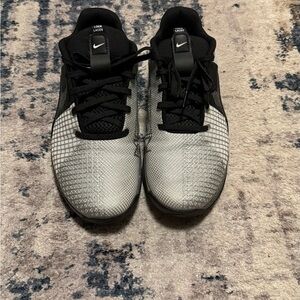 Nike Black and Silver Mesh Sneakers